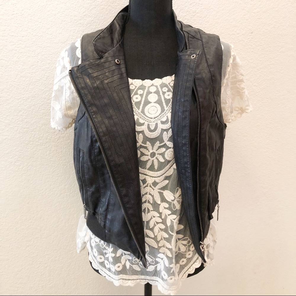 Gently Used JouJou Faux Black Leather Vest